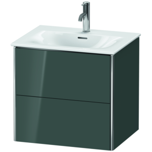 Duravit XSquare Waschtisch-Unterschrank XS432203838 61x56x47,8cm, Dolomiti Grey hochglanz, 2 Schubkästen