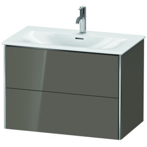 Duravit XSquare Waschtisch-Unterschrank XS432408989 81x56x47,8cm, Flannel Grey hochglanz, 2 Schubkästen