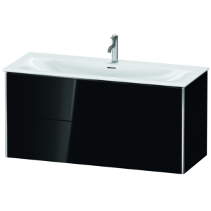 Duravit XSquare Waschtisch-Unterschrank XS432604040 121x56x47,8cm, schwarz hochglanz, 2 Schubkästen