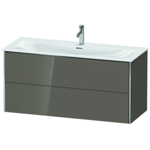 Duravit XSquare Waschtisch-Unterschrank XS432608989 121x56x47,8cm, Flannel Grey hochglanz, 2 Schubkästen