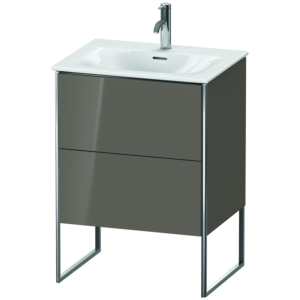 Duravit XSquare Waschtisch-Unterschrank XS452208989 61x84x47,8cm, Flannel Grey hochglanz, 2 Auszüge