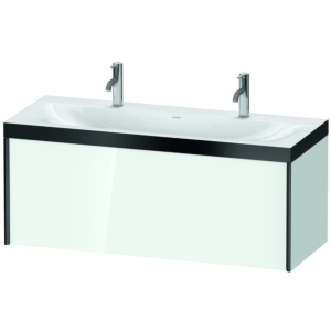Duravit XViu vanity unit XV4613OB285P 120x48cm, 2000 pull-out, black matt, Rahmen P, white high gloss