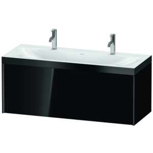 Duravit XViu vanity unit XV4613OB240P 120x48cm, 2000 pull-out, black matt, Rahmen P, black high-gloss