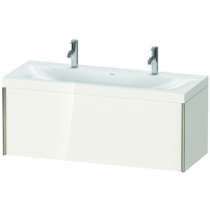 Duravit XViu vanity unit XV4613OB122C 120x48cm, 2000 pull-out, matt champagne, Rahmen C, white high gloss