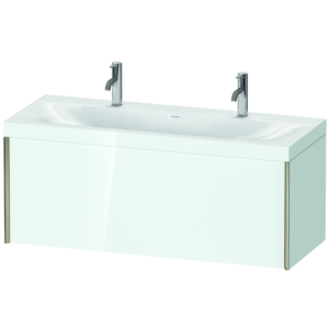 Duravit XViu vanity unit XV4613OB185C 120x48cm, 2000 pull-out, matt champagne, Rahmen C, white high gloss