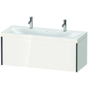 Duravit XViu vanity unit XV4613OB222C 120x48cm, 2000 pull-out, black matt, Rahmen C, white high gloss