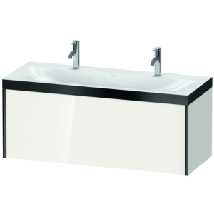 Duravit XViu vanity unit XV4613OB222P 120x48cm, 2000 pull-out, black matt, Rahmen P, white high gloss