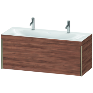 Duravit XViu vanity unit XV4613OB179C 120x48cm, 2000 pull-out, matt champagne, Rahmen C, natural walnut
