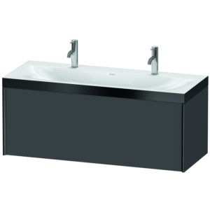 Duravit XViu Waschtisch-Unterschrank XV4613OB249P 120x48cm, 1 Auszug, schwarz matt, Rahmen P, graphit matt