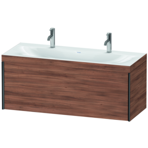 XViu Duravit vasque XV4613OB279C 120x48cm, 2000 , noir mat, Cadres C, noyer naturel