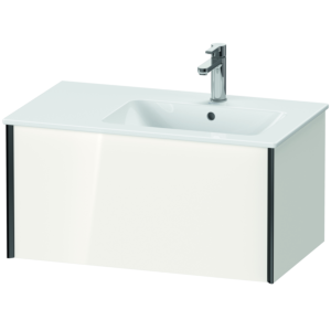 Duravit XViu Waschtisch-Unterschrank XV40260B222 81 x 40 x 48 cm, weiß hochglanz, 1 Auszug, wandhängend, schwarz matt