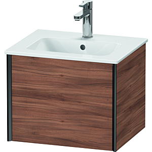 Duravit XViu Waschtisch-Unterschrank XV42150B279 51x42x40cm, 1 Auszug, wandhängend, schwarz matt, nussbaum natur