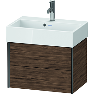Duravit XViu Waschtisch-Unterschrank XV43160B221 58,4x38,4x39,7cm, 2 Schubkästen, schwarz matt, nussbaum dunkel