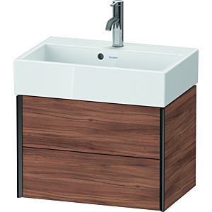 XViu Duravit vasque XV43160B279 58,4x38,4x39,7cm, 2 tiroirs, noir mat, noyer naturel