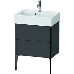 Duravit XViu Waschtisch-Unterschrank XV44580B249 58,4x38,4x49,3cm, 2 Auszüge, schwarz matt, graphit matt