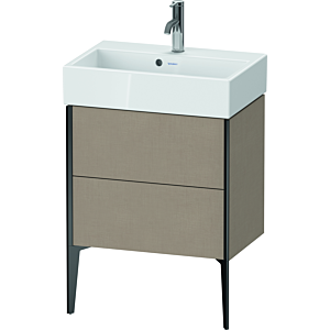 Duravit XViu Waschtisch-Unterschrank XV44580B275 58,4x38,4x49,3cm, 2 Auszüge, schwarz matt, leinen