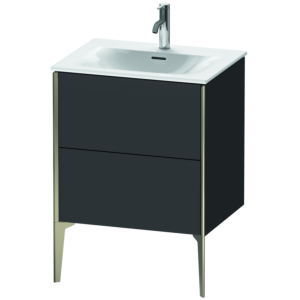Duravit XViu Waschtisch-Unterschrank XV43000B180 61 x 59,1 x 48 cm, graphit supermatt, 2 Auszüge, champagner matt