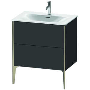 Duravit XViu vanity unit XV43010B180 71 x 59, 2000 x 48 cm, graphite super matt, 2 pull-outs, champagne matt