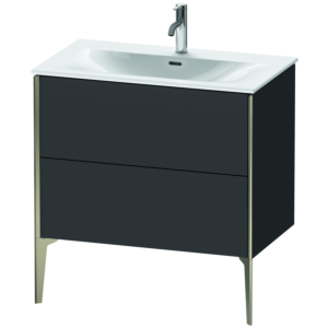 Duravit XViu Waschtisch-Unterschrank XV43020B180 81 x 59,1 x 48 cm, graphit supermatt, 2 Auszüge, champagner matt