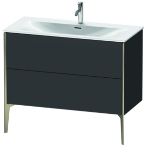 XViu Duravit vasque XV43030B180 101 x 59, 2000 x 48 cm, graphite super mat, 2 coulissants, champagne mat