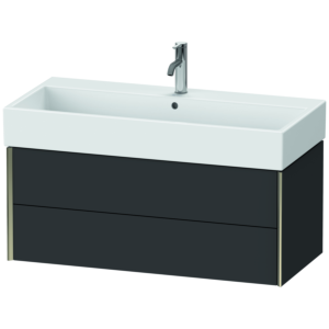 Duravit XViu vanity unit XV43370B180 98.4 x 39.7 x 45.4 cm, graphite super matt, 2 drawers, champagne matt