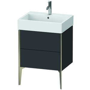 Duravit XViu vanity unit XV45340B180 58.4 x 49.3 x 45.4 cm, graphite super matt, 2 pull-outs, champagne matt