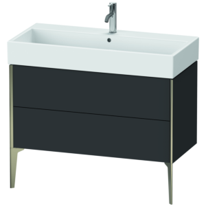 Duravit XViu Waschtisch-Unterschrank XV45370B180 98,4 x 49,3 x 45,4 cm, graphit supermatt, 2 Auszüge, champagner matt