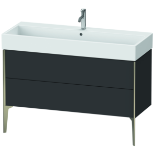 Duravit XViu Waschtisch-Unterschrank XV45380B180 118,4 x 49,3 x 45,4 cm, graphit supermatt, 2 Auszüge, champagner matt