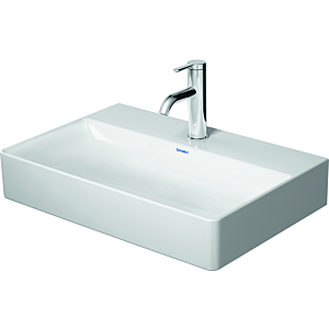 Duravit DuraSquare vasque 2356600044 60 x 40 cm, sans trop-plein, avec plage de robinetterie, 3 trous pour robinetterie, blanc