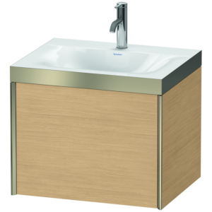 Duravit XViu Waschtisch-Unterschrank XV4609OB130P 60x48cm, 1 Auszug, 1 Hahnloch, champagner matt, Rahmen P, Eiche natur