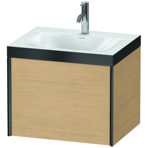 Duravit XViu Meuble XV4609OB230P 60x48cm, 2000 gigogne, 2000 trou de coulée, noir mat, Cadres P, Eiche natur
