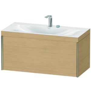Duravit XViu vasque match4 XV4611EB130C 100x48cm, 2000 , 2 trous pour robinetterie, champagne mat, Cadres C, Eiche natur