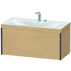Duravit XViu vasque match4 XV4611EB230C 100x48cm, 2000 , 2 trous pour robinetterie, noir mat, Cadres C, Eiche natur