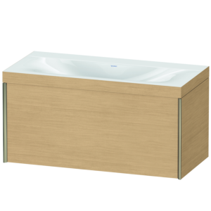 Duravit XViu vasque match4 XV4611NB130C 100x48cm, 2000 , sans trou pour robinet, champagne mat, Cadres C, Eiche natur