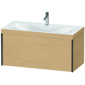 Duravit XViu Meuble XV4611OB230C 100x48cm, 2000 gigogne, 2000 trou de coulée, noir mat, Cadres C, Eiche natur