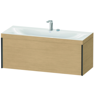 Duravit XViu vasque match4 XV4612EB230C 120x48cm, 2000 , 2 trous pour robinetterie, noir mat, Cadres C, Eiche natur