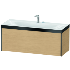 Duravit XViu vasque match4 XV4612EB230P 120x48cm, 2000 , 2 trous pour robinetterie, noir mat, Cadres P, Eiche natur
