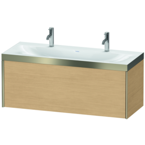Duravit XViu Waschtisch-Unterschrank XV4613OB130P 120x48cm, 1 Auszug, champagner matt, Rahmen P, Eiche natur