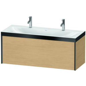 Duravit XViu Waschtisch-Unterschrank XV4613OB230P 120x48cm, 1 Auszug, schwarz matt, Rahmen P, Eiche natur
