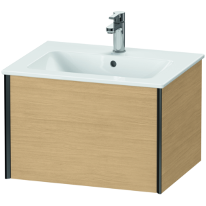 Duravit XViu Waschtisch-Unterschrank XV40250B230 61 x 40 x 48 cm, Eiche natur, 1 Auszug, wandhängend, schwarz matt