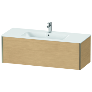 Duravit XViu Waschtisch-Unterschrank XV40280B130 121 x 40 x 48 cm, Eiche natur, 1 Auszug, wandhängend, champagner matt