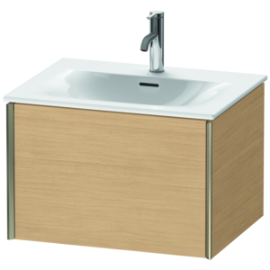 Duravit XViu Waschtisch-Unterschrank XV40320B130 61 x 39,7 x 48 cm, Eiche natur, 1 Auszug, champagner matt