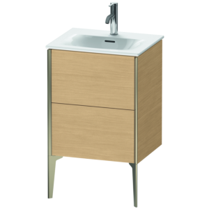Duravit XViu Waschtisch-Unterschrank XV40690B130 51x42x59,1cm, 2 Auszüge, champagner matt, Eiche natur