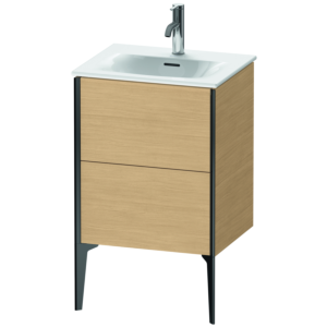 Duravit XViu vanity unit XV40690B230 51x42x59.1cm, 2 pull-outs, matt black, Eiche natur