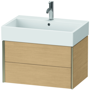 Duravit XViu Waschtisch-Unterschrank XV43350B130 68,4 x 39,7 x 45,4 cm, Eiche natur, 2 Schubkästen, champagner matt