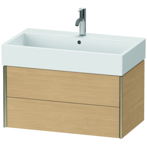 Duravit XViu Waschtisch-Unterschrank XV43360B130 78,4 x 39,7 x 45,4 cm, Eiche natur, 2 Schubkästen, champagner matt
