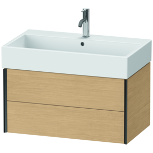 Duravit XViu meuble sous-vasque XV43360B230 78,4 x 39,7 x 45,4 cm, Eiche natur , 2 tiroirs, noir mat