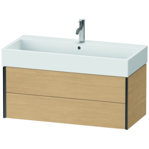 Duravit XViu meuble sous-vasque XV43370B230 98,4 x 39,7 x 45,4 cm, Eiche natur , 2 tiroirs, noir mat
