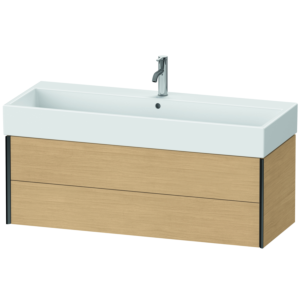 Duravit XViu Waschtisch-Unterschrank XV43380B230 118,4 x 39,7 x 45,4 cm, Eiche natur, 2 Schubkästen, schwarz matt