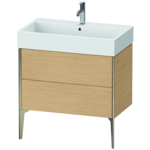 Duravit XViu Waschtisch-Unterschrank XV45360B130 78,4 x 49,3 x 45,4 cm, Eiche natur, 2 Auszüge, champagner matt